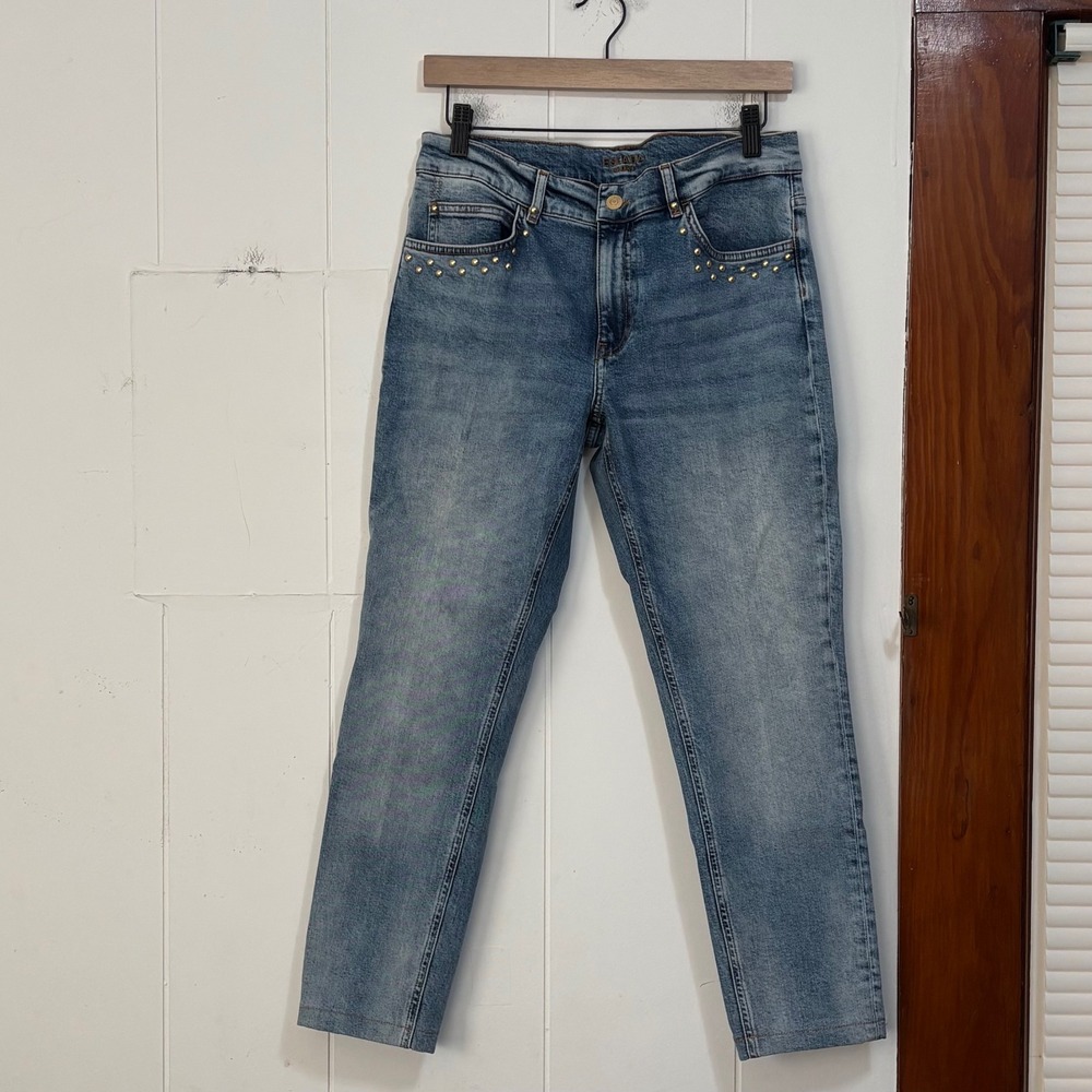 ESCADA SPORT Women's Blue Denim Jeans with Studded‎ Detail Size 30 Hemmed 26" in